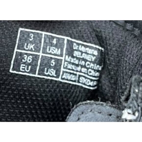 Doc Dr. Martens Delaney Leather Combat Boots Side Zip M4 W5 Black - Picture 6 of 6